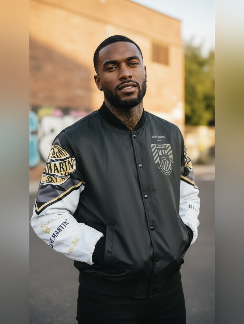 Chalk Line Remy Martin NBA All Star 2018 LA Satin Varsity Bomber Jacket Size L